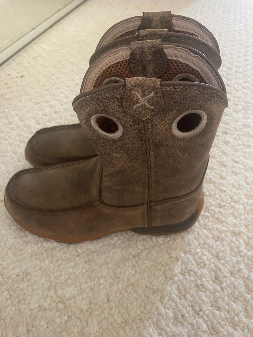 Boys Twisted X Brown Leather Work Boots- Size 3 - Picture 2 of 5